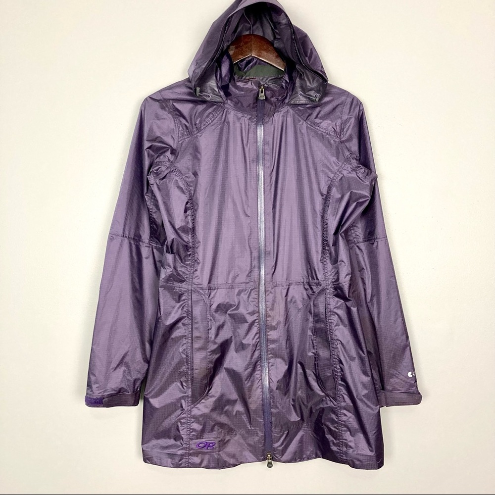 Outdoor Research Helium Rambler Jacket Women’s Size M Raincoat Seam Sealed Hood - Picture 2 of 11